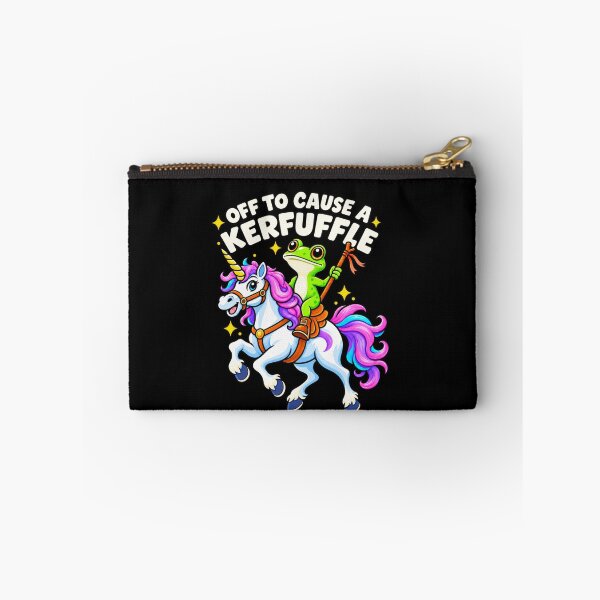 Item preview, Off To Cause A Kerfuffle Frog Unicorn Humor designed and sold by elderberry.