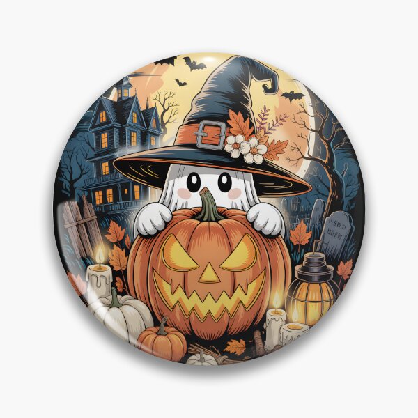 Item preview, Cute Halloween Ghost with Jack-O'-Lantern designed and sold by KiraChie.