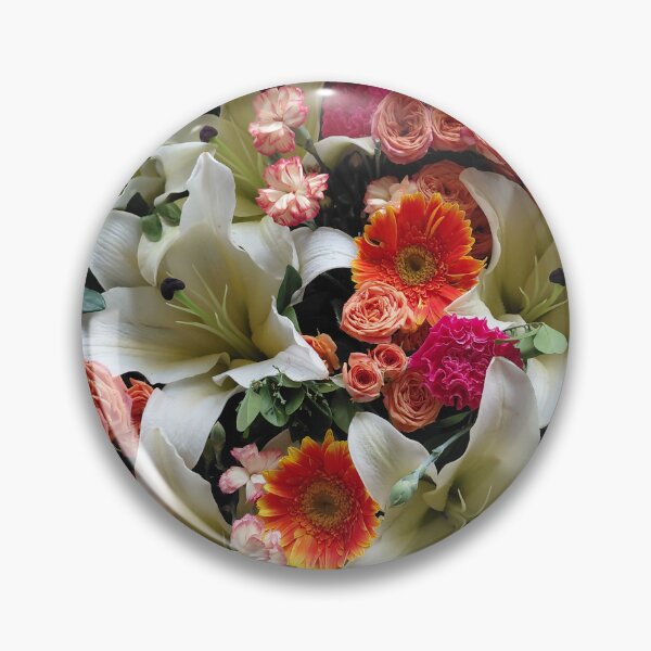Item preview, White Lilies and Orange Daisies Floral Arrangement – Elegant Botanical Photography designed and sold by pbchan.