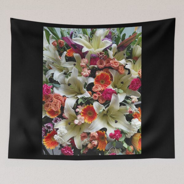 Item preview, White Lilies and Orange Daisies Floral Arrangement – Elegant Botanical Photography designed and sold by pbchan.