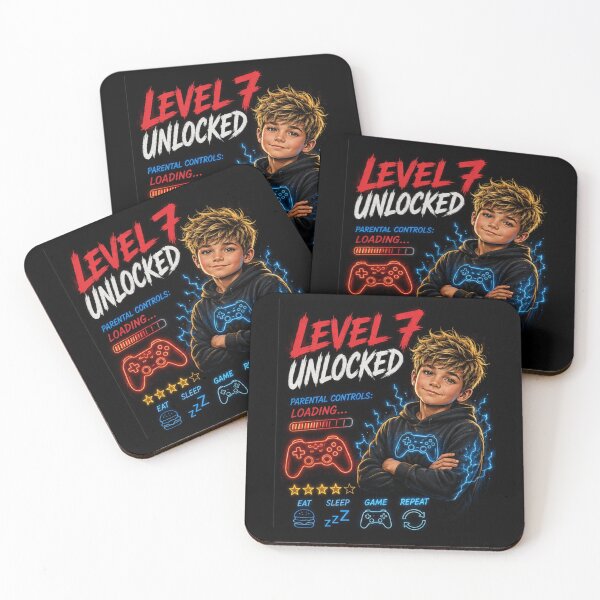 Item preview, Level 7 Unlocked Funny Gamer Kid  designed and sold by OutlanderDesigns.