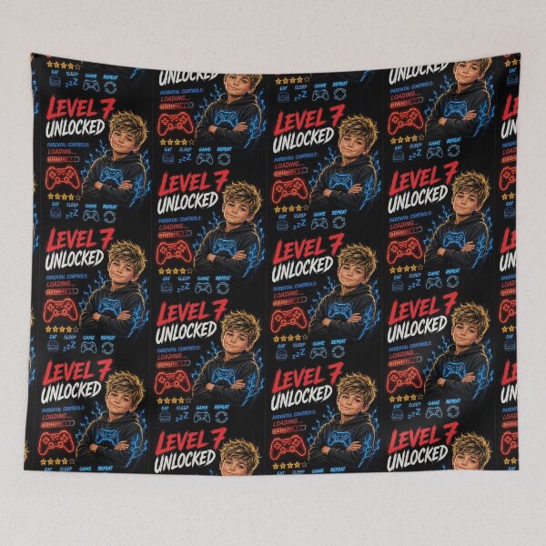 Item preview, Level 7 Unlocked Funny Gamer Kid  designed and sold by OutlanderDesigns.