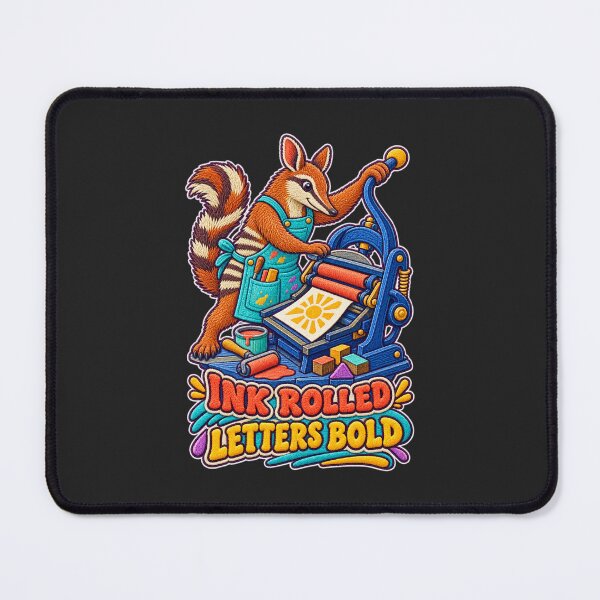 Item preview, Labor Day Numbat Letterpress Printer – Ink Rolled Letters Bold Embroidery Design designed and sold by Jaani-T.
