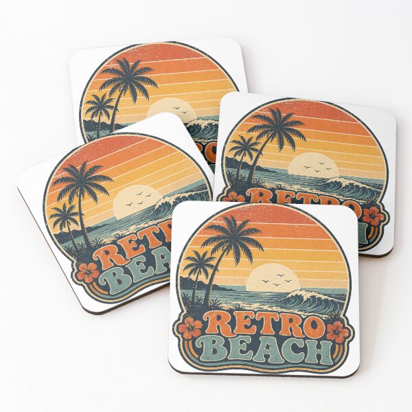 Item preview, Retro Beach Sunset Vintage Tropical Ocean Wave Design designed and sold by RobertArt08.