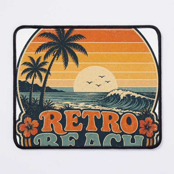 Item preview, Retro Beach Sunset Vintage Tropical Ocean Wave Design designed and sold by RobertArt08.