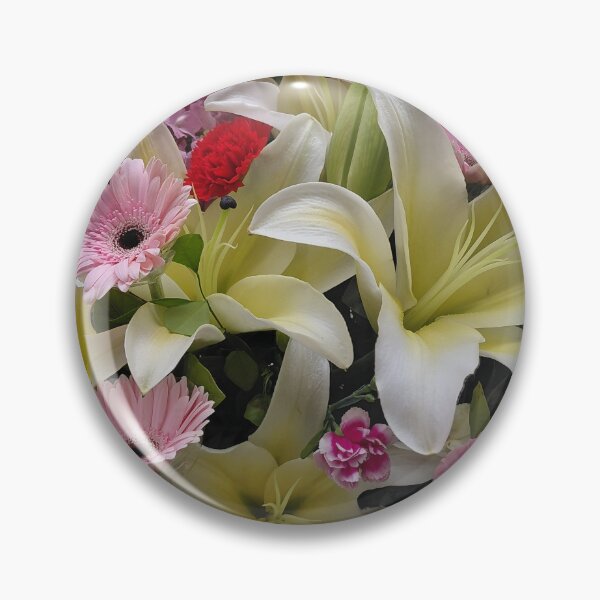 Item preview, White Lilies and Pink Daisies Floral Arrangement – Soft Botanical Photography designed and sold by pbchan.