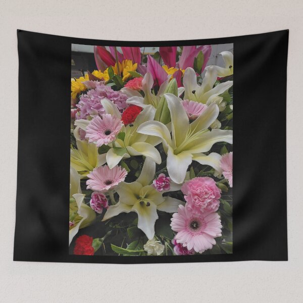 Item preview, White Lilies and Pink Daisies Floral Arrangement – Soft Botanical Photography designed and sold by pbchan.