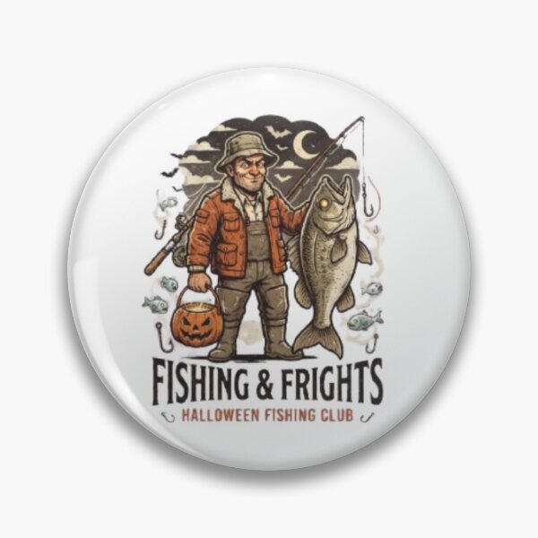 Artikelvorschau, Halloween-Angelclub „Angeln & Gruseln“ – Halloween-Design mit Totenkopf-Angler entworfen und verkauft von NoFishToday.