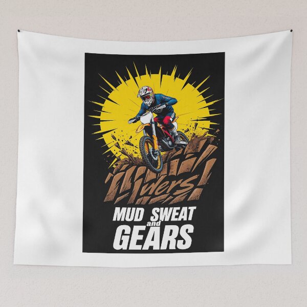 Item preview, Extreme Dirt Bike Motocross Jumping Action Vector Graphic Design designed and sold by RevUpDesign.