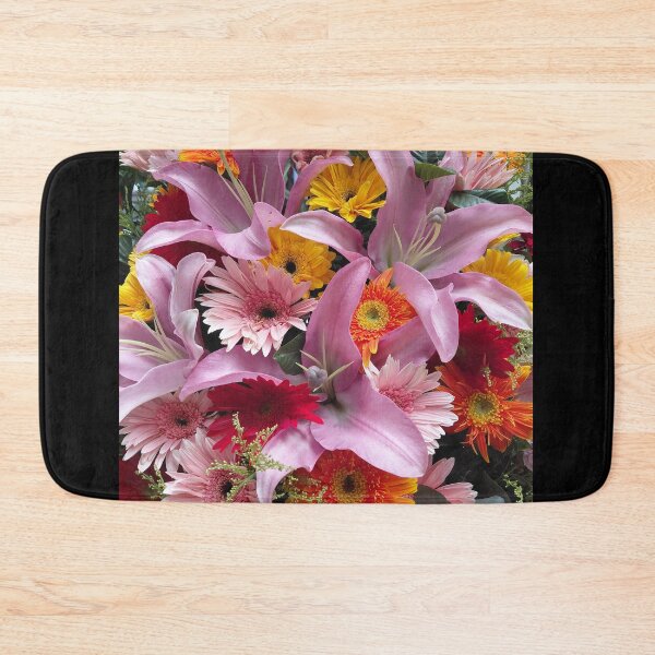 Item preview, Pink Lilies and Multi-Colored Daisies Floral Arrangement – Vibrant Botanical Photography designed and sold by pbchan.