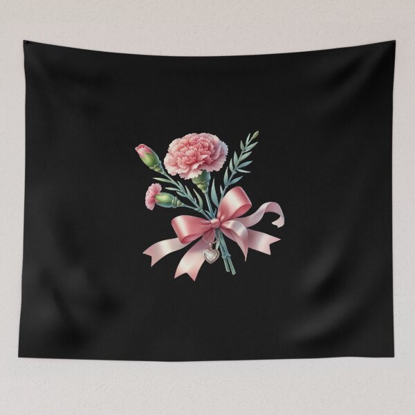 Item preview, Pink Carnation Bouquet with Ribbon designed and sold by sreabby.
