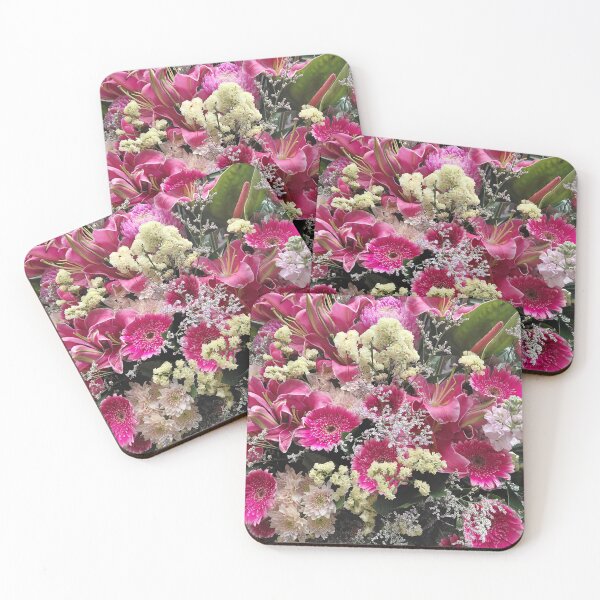 Item preview, Magenta Lilies and Pink Daisies Floral Arrangement – Vibrant Botanical Photography designed and sold by pbchan.