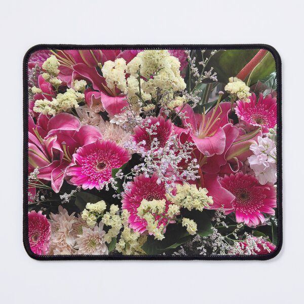 Item preview, Magenta Lilies and Pink Daisies Floral Arrangement – Vibrant Botanical Photography designed and sold by pbchan.