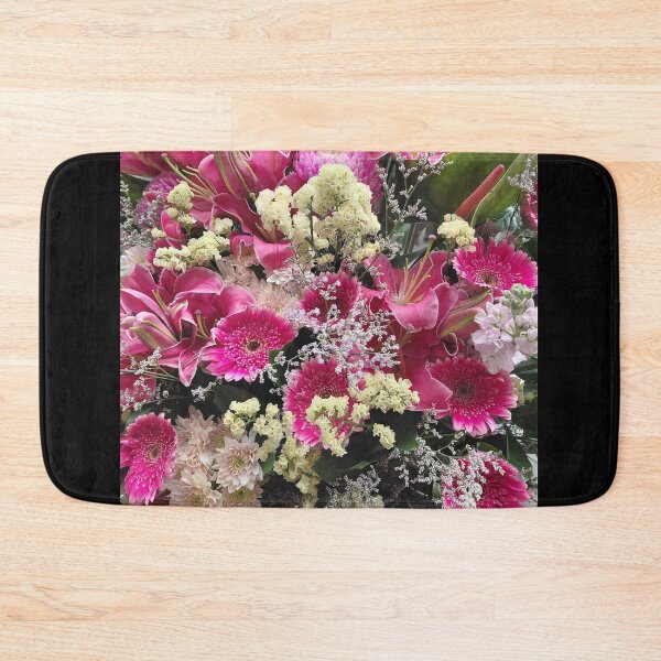 Item preview, Magenta Lilies and Pink Daisies Floral Arrangement – Vibrant Botanical Photography designed and sold by pbchan.