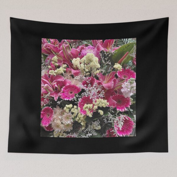 Item preview, Magenta Lilies and Pink Daisies Floral Arrangement – Vibrant Botanical Photography designed and sold by pbchan.