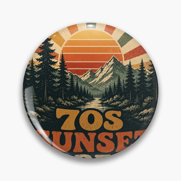 Item preview,  70s Sunset Forest Vintage Mountain Retro Nature Design designed and sold by RobertArt08.