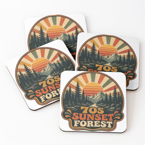 Item preview,  70s Sunset Forest Vintage Mountain Retro Nature Design designed and sold by RobertArt08.