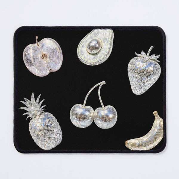 Item preview, Disco Ball Silver Fruits Collage designed and sold by Moody Critters.