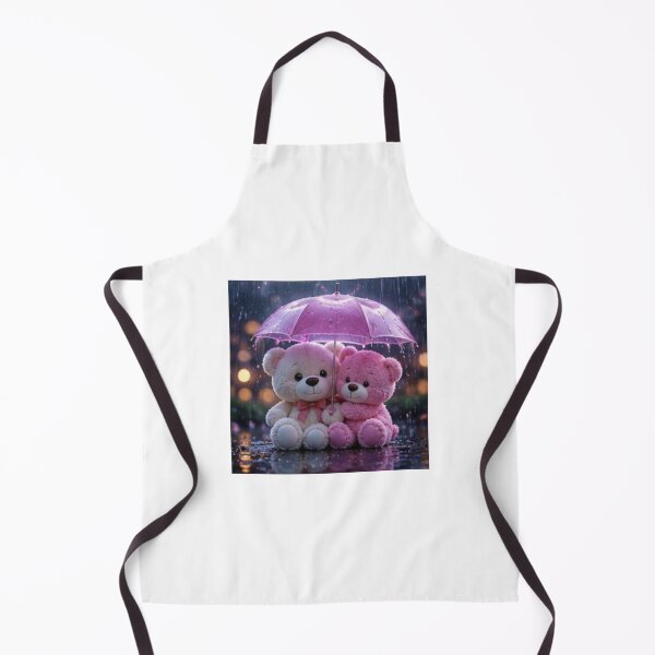 Item preview, Cute Teddy Couple Under Pink Umbrella designed and sold by ThilankaDesign.