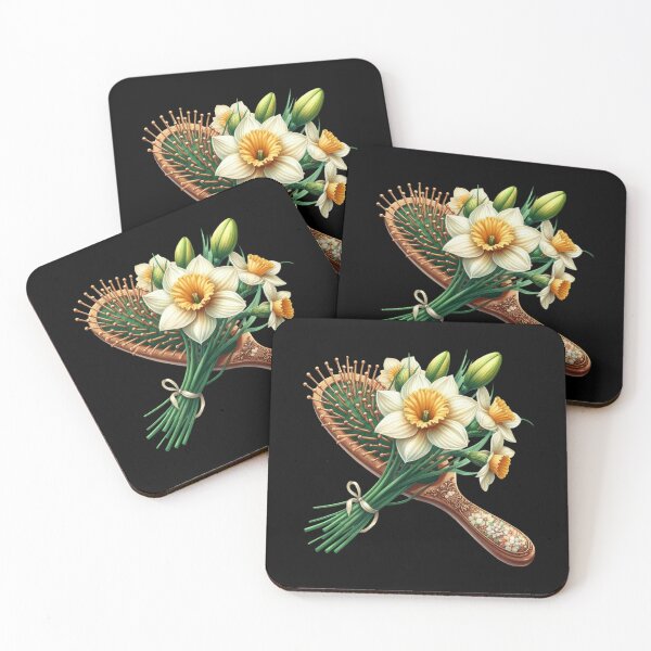 Item preview, Daffodils on Ornate Hairbrush designed and sold by sreabby.