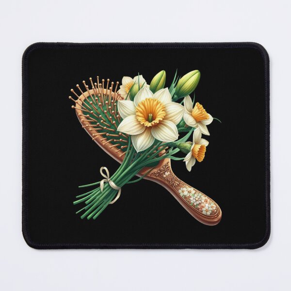 Item preview, Daffodils on Ornate Hairbrush designed and sold by sreabby.