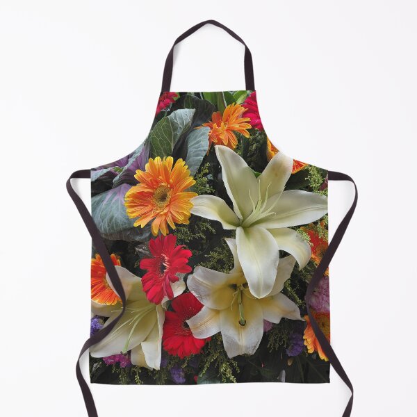Item preview, White Lilies and Orange and Red Daisies – Vibrant Floral Arrangement Photography designed and sold by pbchan.