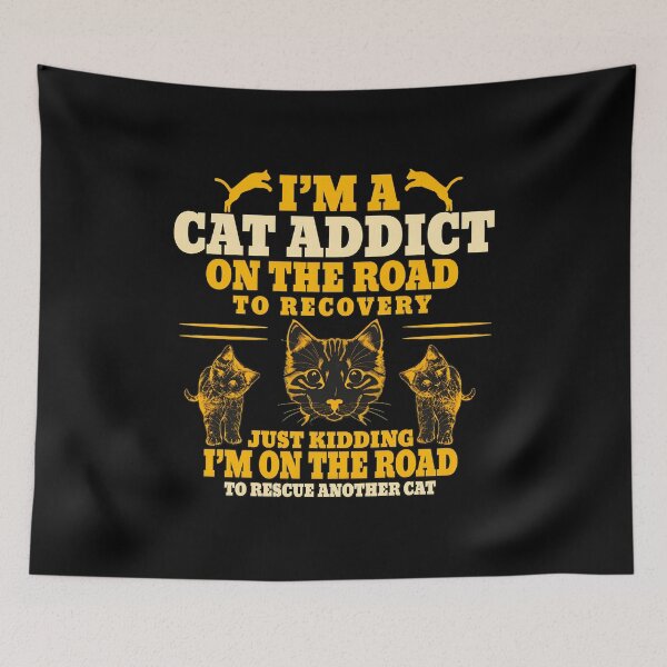Item preview, Cat Addict On The Road Rescue Funny Saying designed and sold by SoyLamderma.