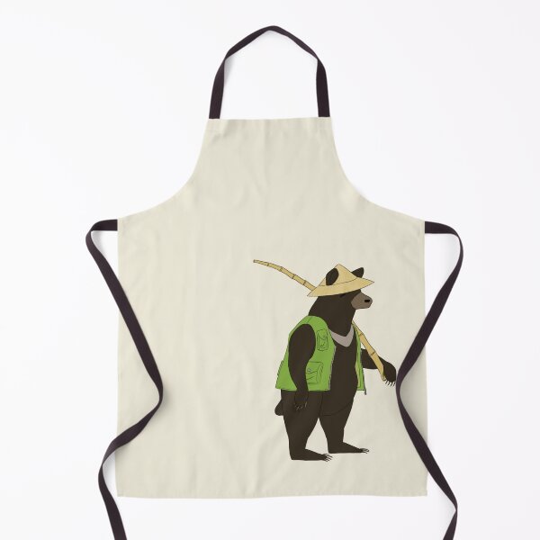 Item preview, Formosan Black Bear in Fishing Vest with Bamboo Fishing Pole designed and sold by fishingpiano.