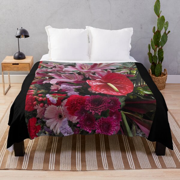 Item preview, Red Anthurium and Pink Lilies – Exotic Floral Arrangement Photography designed and sold by pbchan.