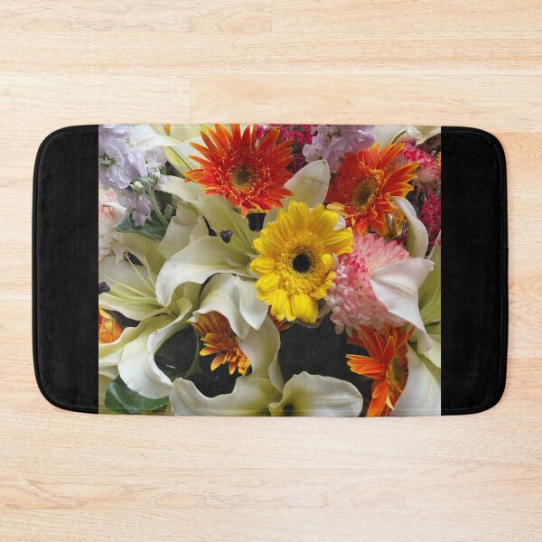 Item preview, White Lilies and Yellow and Orange Daisies – Bright Floral Arrangement Photography designed and sold by pbchan.