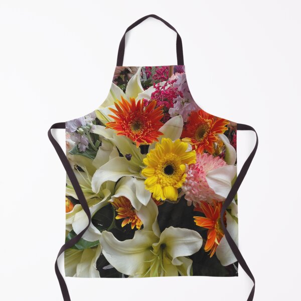 Item preview, White Lilies and Yellow and Orange Daisies – Bright Floral Arrangement Photography designed and sold by pbchan.