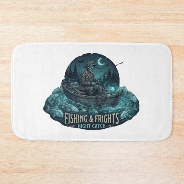 Item preview, Fishing & Frights Halloween Fishing Club – Skull Fisherman Halloween Design designed and sold by NoFishToday.