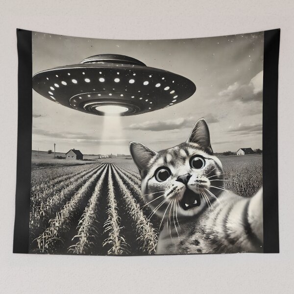 Item preview, Funny UFO Cat Selfie designed and sold by TeeVelora.
