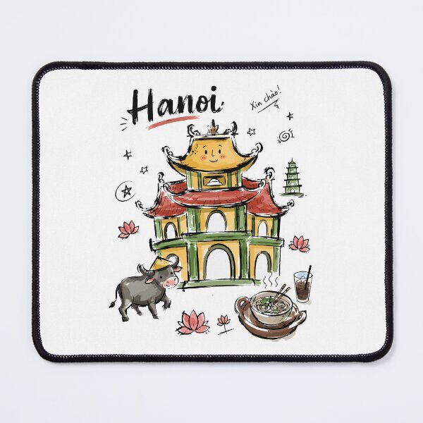 Item preview, Cute Hanoi Pagoda Vietnam Doodle Art v2 designed and sold by RamyGallery.