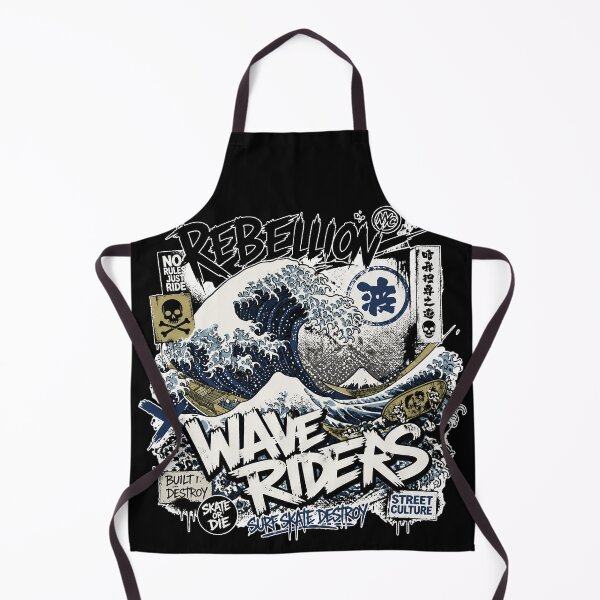Item preview, Hokusai-Inspired Japanese Wave Skate Punk designed and sold by RhymeArc.