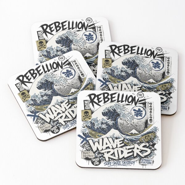Item preview,     Hokusai-Inspired Japanese Wave Skate Punk designed and sold by RhymeArc.