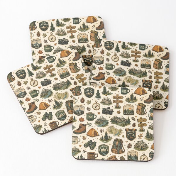 Item preview, Hiking National Park Pattern – Outdoor Adventure & Mountain Aesthetic designed and sold by RJACreative.