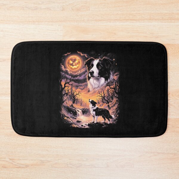 Item preview, Spooky Border Collie Howling At Moon Retro 90'S Halloween designed and sold by ripgoatclothing.