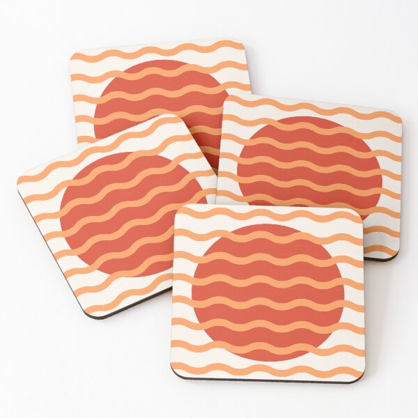 Item preview, Mid Century Modern Wavy Sun Throw Pillow in Retro Sunshine designed and sold by nineFlorals.