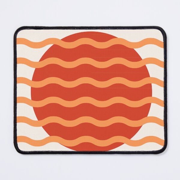 Item preview, Mid Century Modern Wavy Sun Throw Pillow in Retro Sunshine designed and sold by nineFlorals.
