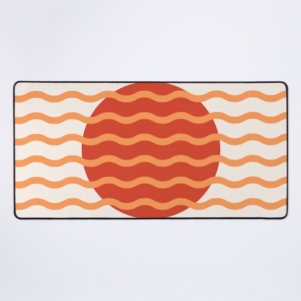 Item preview, Mid Century Modern Wavy Sun Throw Pillow in Retro Sunshine designed and sold by nineFlorals.