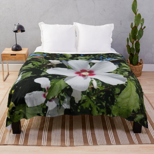 Item preview, White Hibiscus syriacus 'Red Heart' designed and sold by inspiration3.