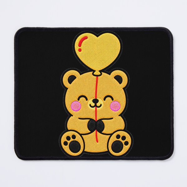 Item preview, Cute Bear Holding Yellow Heart Balloon Kawaii Embroidery Patch designed and sold by ColorSplash123.