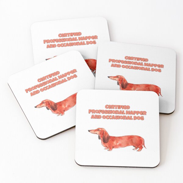 Item preview, Dachshund Professional Napper Funny Watercolour Dog Art designed and sold by NatureUnleashed.