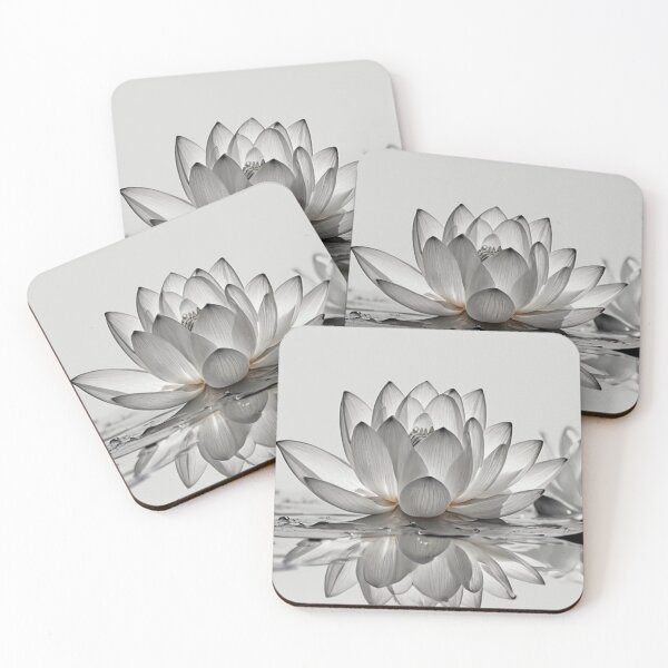 Item preview, Ethereal Water Lilies in Monochrome Reflection designed and sold by Kochainn.