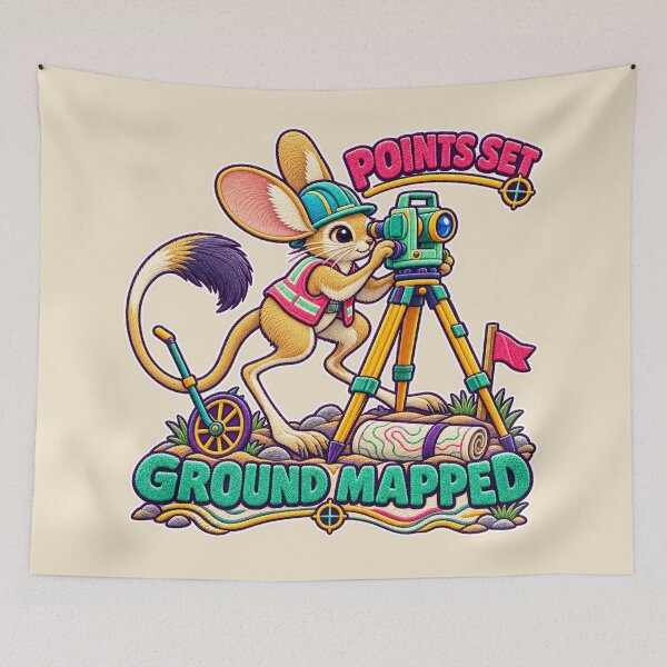Item preview, Labor Day Jerboa Land Surveyor – Points Set Ground Mapped Embroidery Design designed and sold by Jaani-T.