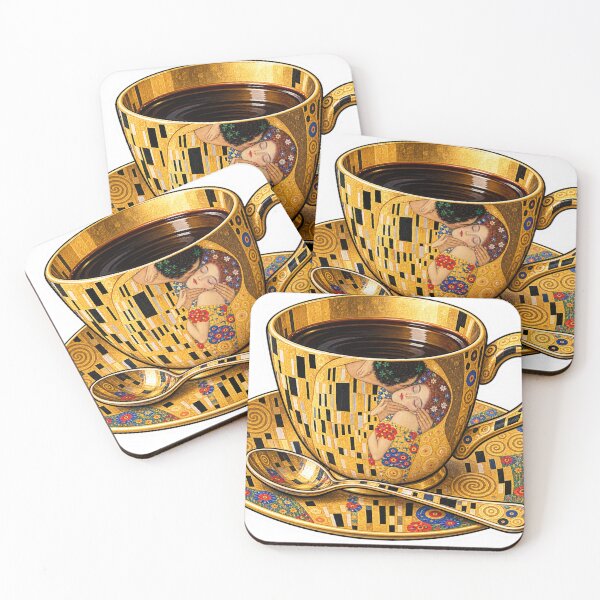 Item preview, Golden Art Nouveau Coffee Cup – Klimt Inspired designed and sold by ChicClicker.
