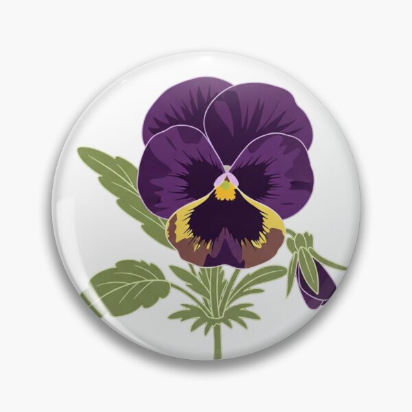 Item preview, "Purple Pansy Flower – Vintage Botanical Illustration Sticker Design" designed and sold by Dzblack.