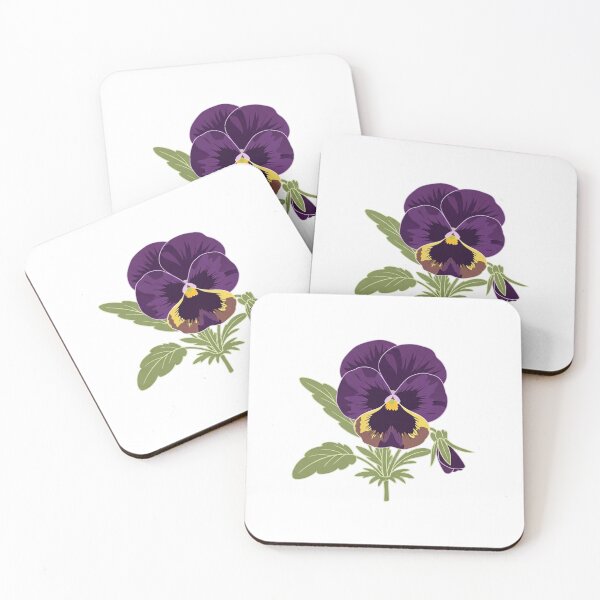 Item preview, "Purple Pansy Flower – Vintage Botanical Illustration Sticker Design" designed and sold by Dzblack.