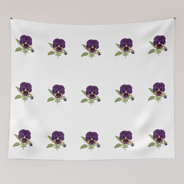 Item preview, "Purple Pansy Flower – Vintage Botanical Illustration Sticker Design" designed and sold by Dzblack.